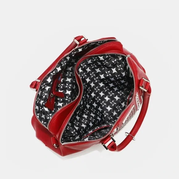 Studded Decor Handbag Brown